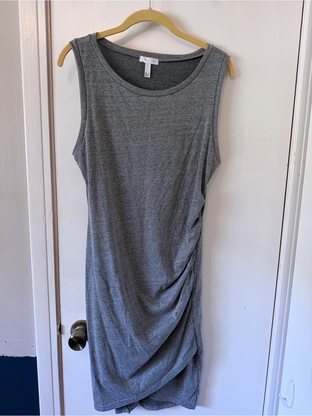 Leith Gray Ruched Sleeveless Dress – Size L